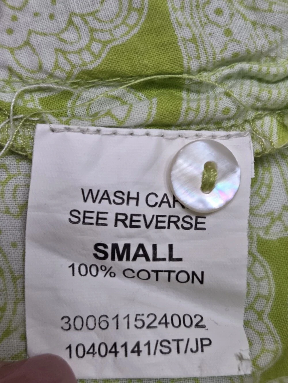Westside Long Sleeve Lime Green Patterned Cotton Dress Size S - Picture 8 of 9